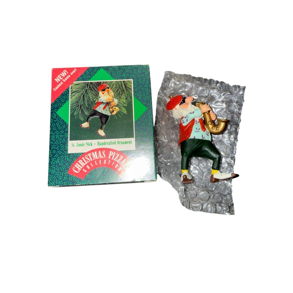 Vintage 1987 Hallmark Keepsake Ornament St Louie Nick Saxophone Santa QX453-9
